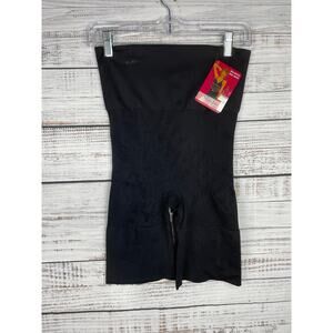 SlimMe by MeMoi High Waisted Thigh Shaper Black Size Large NEW Shapewear